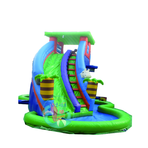 Outdoor used pool slides cheap inflatable water slide with a pool