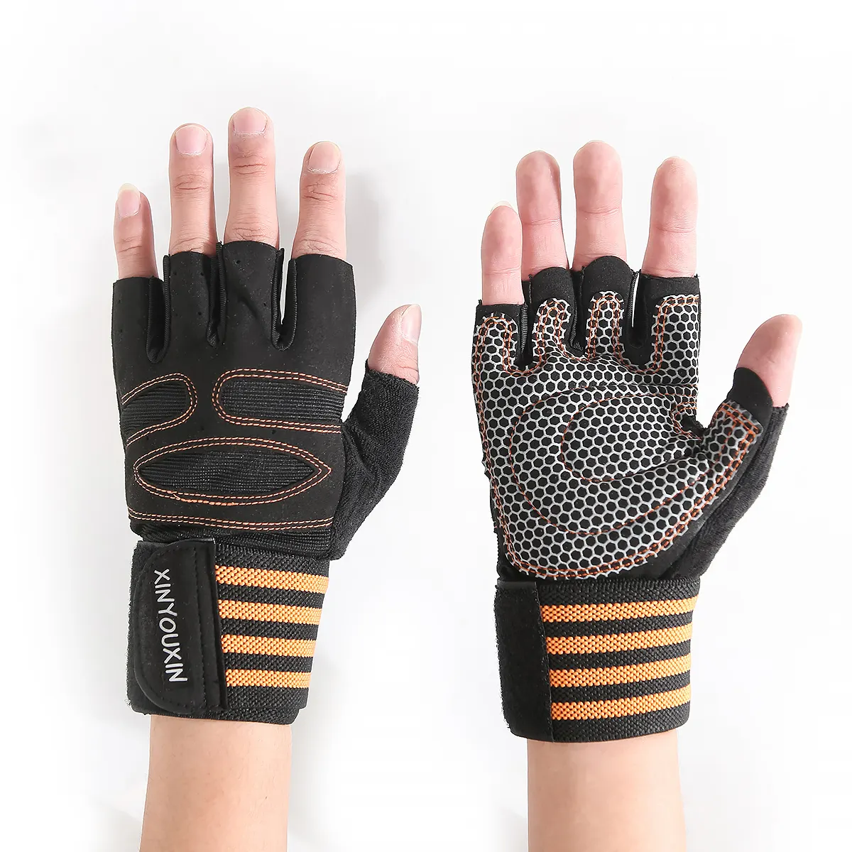 Manufacturer customizable wear resistant gloves for fitness breathable half finger weight lifting gloves gym