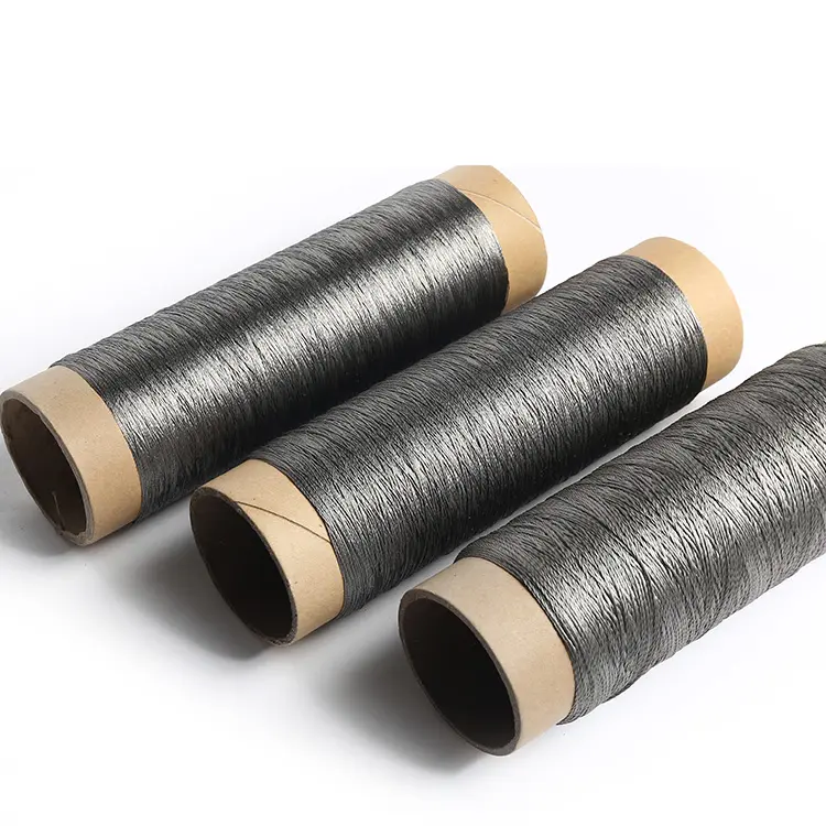 Corrosion Resistant Stainless Steel Fiber Wire Sewing Thread Conductive Metallic Yarn For Weave And Knitting