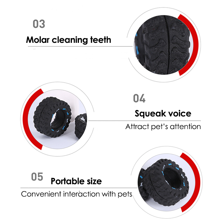 new arrival eco friendly pvc bite resistance molar interactive tyre dog squeak toy