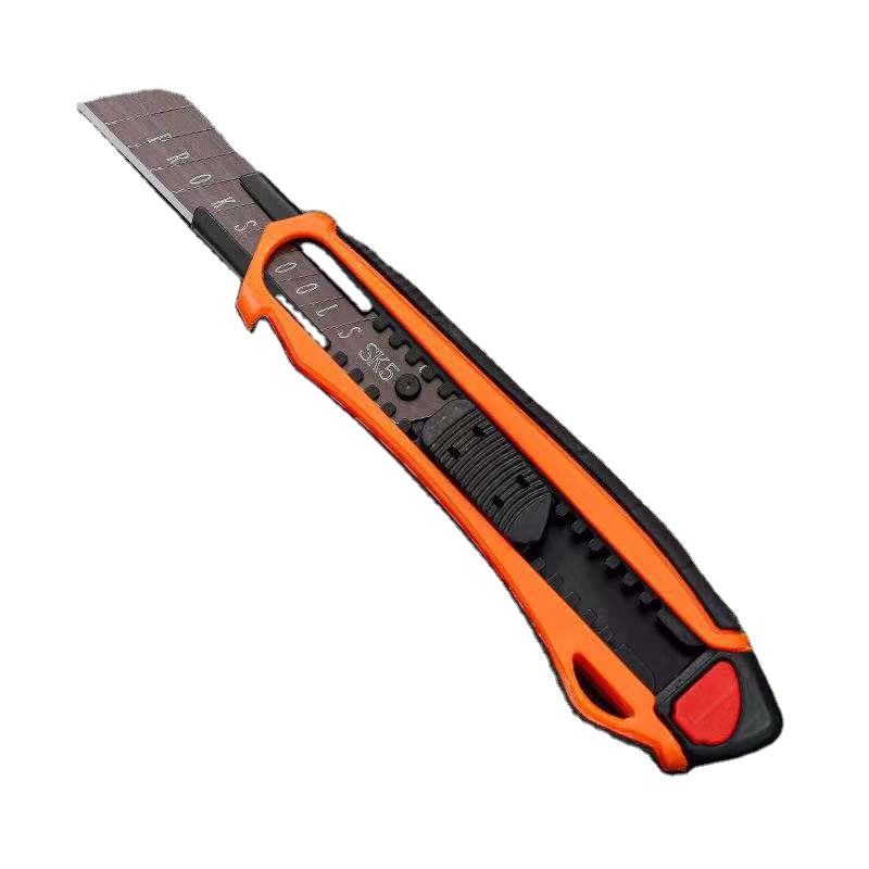 Wholesale blades soft rubber grip retractable stainless steel utility knife