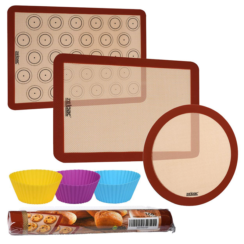 2021 LFGB Approved Kitchen pastry mat non-stick macaron silicone baking mat set for baking