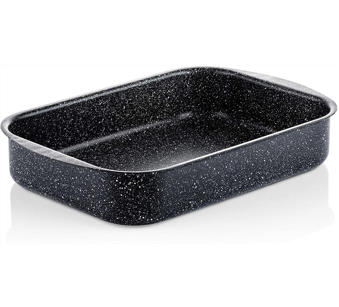 Marble pattern non-stick coating heavy steel rectangular deep bakeware 5cm deep pastry bread use
