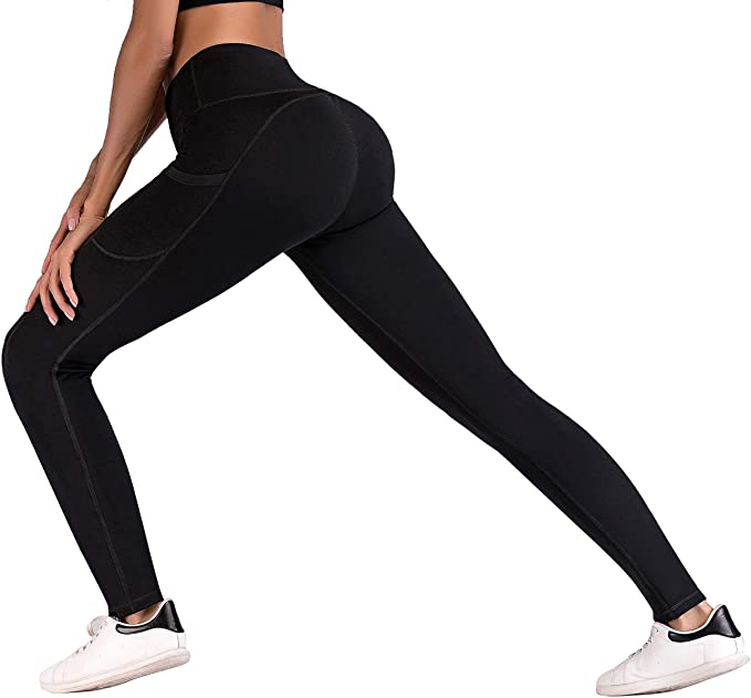 High Waist Yoga Pants with Pockets Tummy Control Workout Pants for Women Stretch Yoga Leggings with Pockets