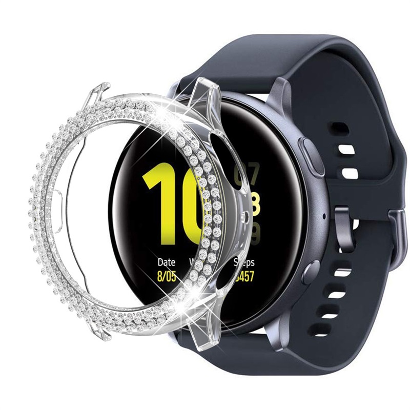 Dial Protective Case for Samsung Galaxy Watch Active 2 Smart Watch Sport PC Digital Cover Diamond Protector Shell Waterproof