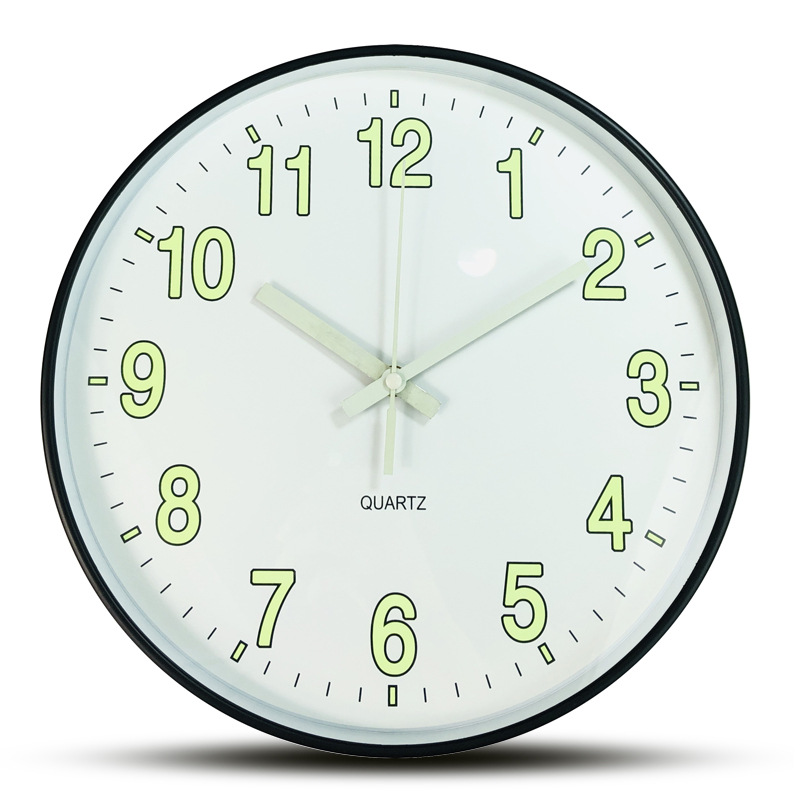 Luminous Wall Clock Fluorescent Clock Mute Bedroom Creative 30cm Customization