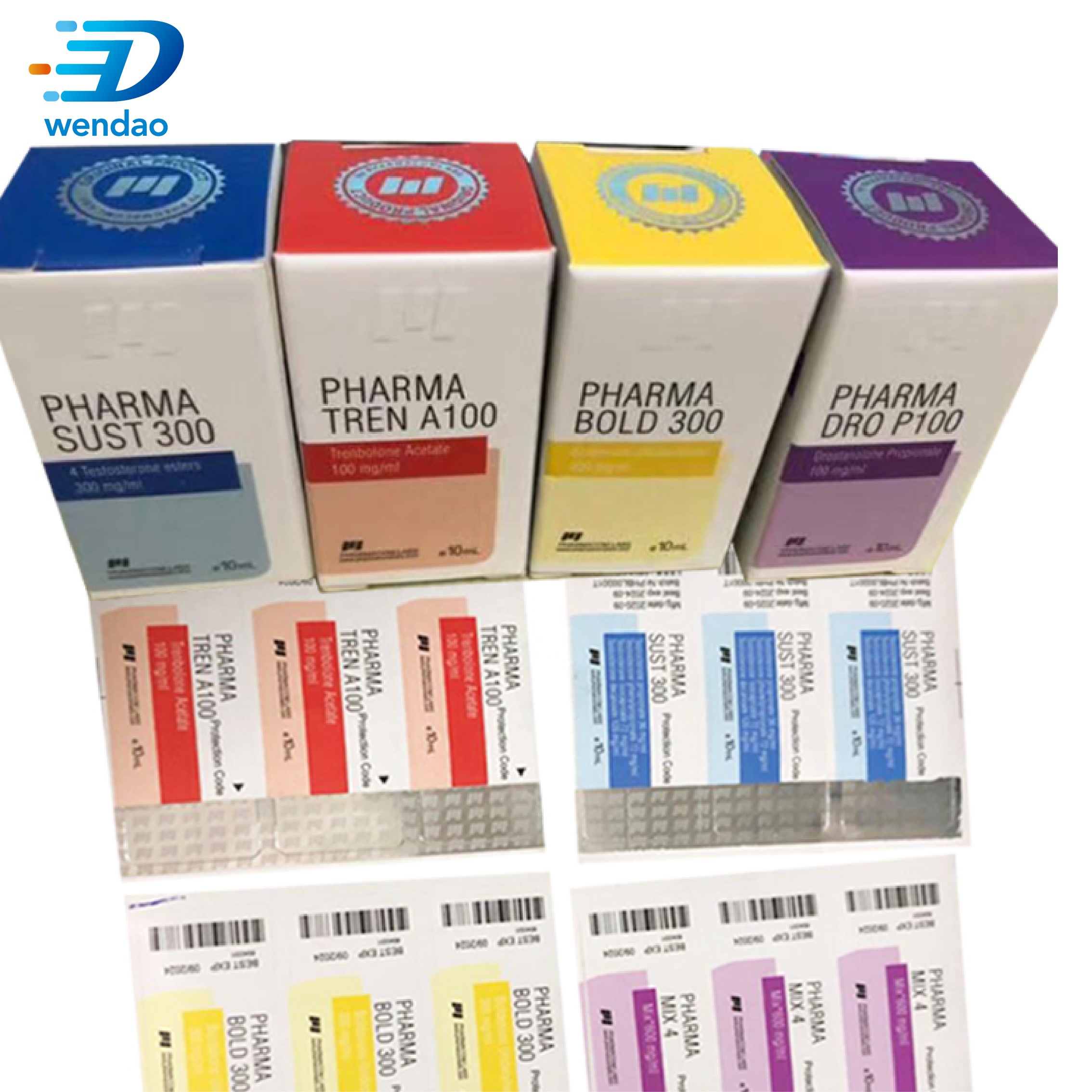 Индивидуальный лазер 10 мл голограмма стероида бренда PHARMA Тестостерона 100 мг 250 мг Инъекции Телесные этикетки и коробки