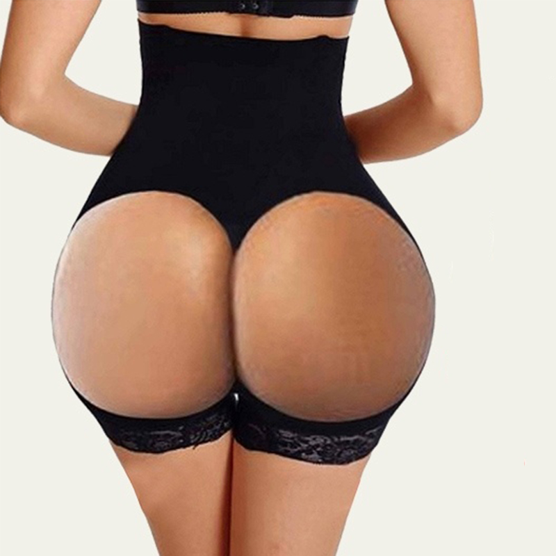4 Steel Bones High Waist Hip Butt Lifter Shaper Flat Belly Reducing Hollow Out Ladies Panties Sexy Lace Underwear Shapewear
