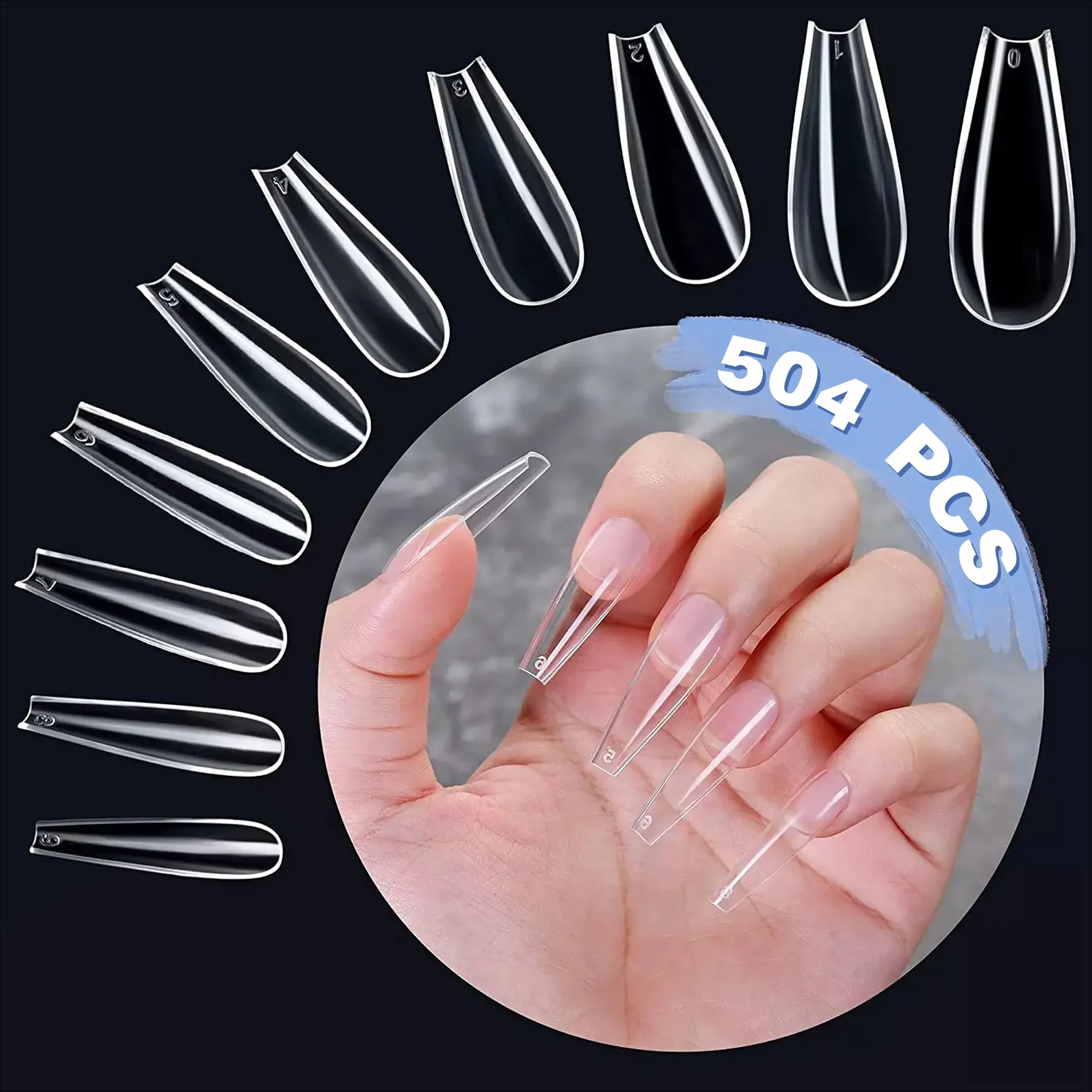 wholesale box package gel tip  Curved Nail Tips Coffin Nails