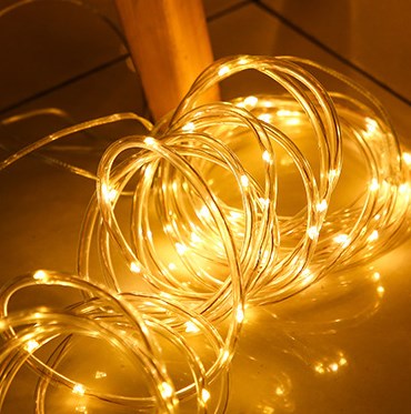 Solar energy pipe lamp string LED copper wire lamp PVC rainbow pipe Christmas festival garden decoration lamp