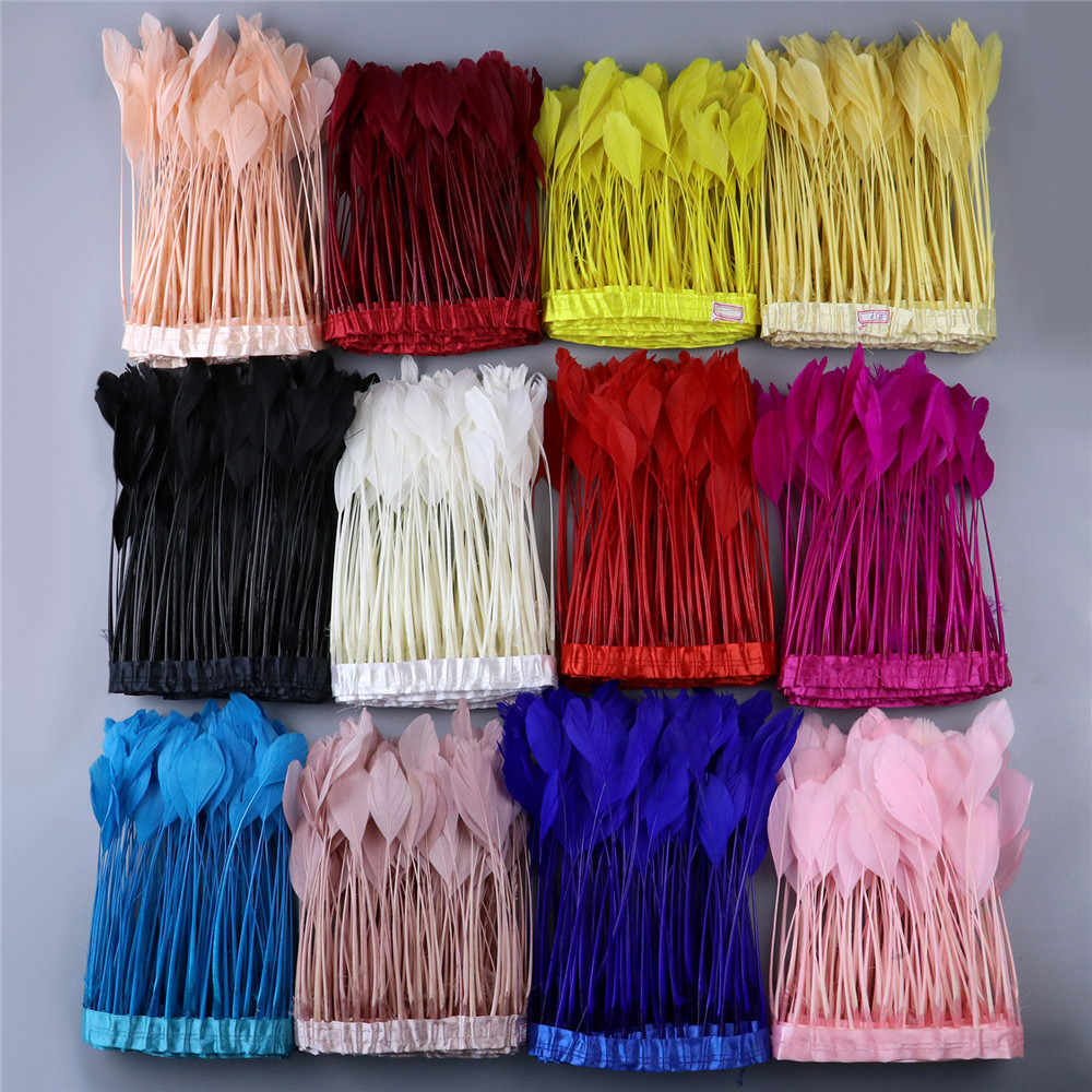 Feather Trim Trimming Dyed Coque Tail Feather Fringe