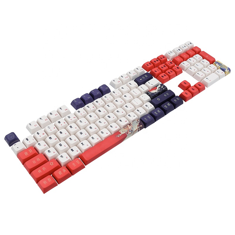 Personality PBT Sublimation Opaque Keycaps Antique Painting Theme 104/108 XDA Profile Keycaps Satellite Shaft Keycaps