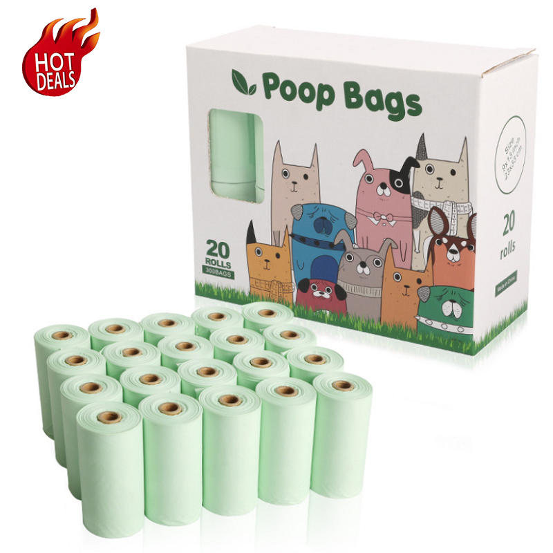 OEM Cornstarch Doggie Scented Bio Corn Starch Custom Eco Friendly Compostable Biodegradable Pet Dog Poop Bag With Dispenser