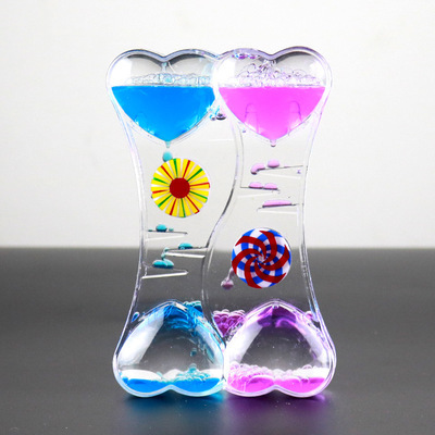Floating Acrylic Oil Water Timer Liquid Motion Bubbler Timer Hourglass Liquid Bubbler