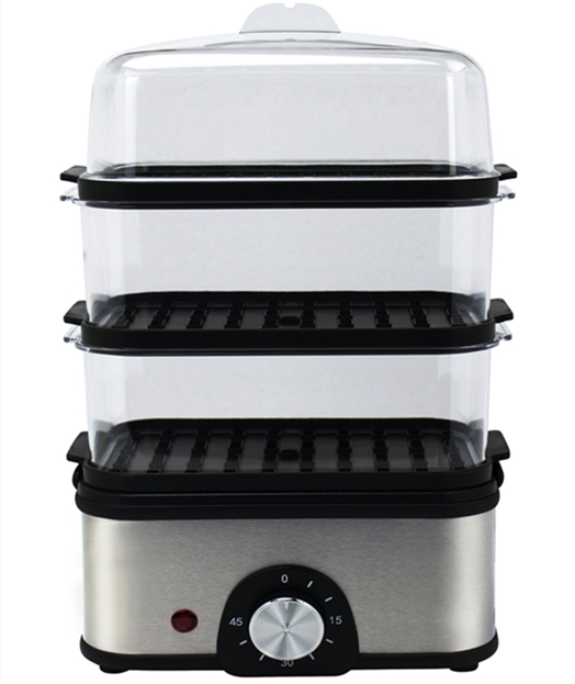 Breakfast Maker Egg boiler and Non-stick coated pan Bacon frying pan with 3 Layers Food Steamer 3 in 1 Set
