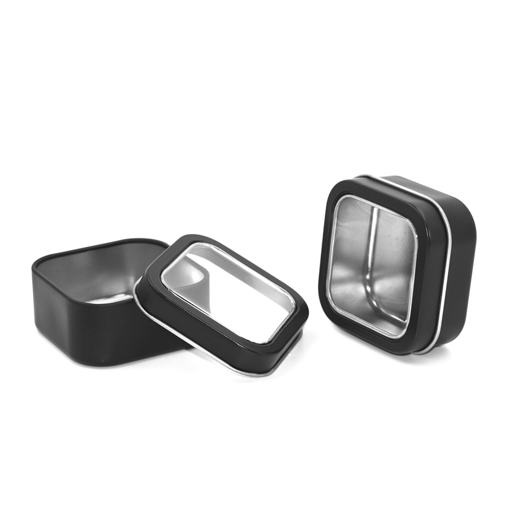 Hinged Metal Square Paper Clip Tin Box