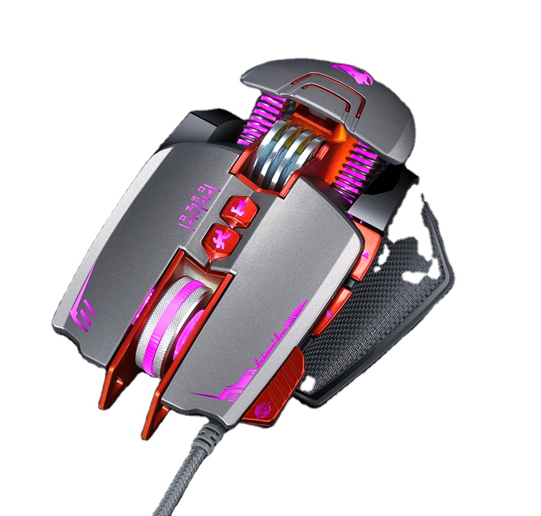 Игровая мышь T wolf V9, 8 программируемых кнопок, 6400 точек/дюйм, RGB, проводная мышь