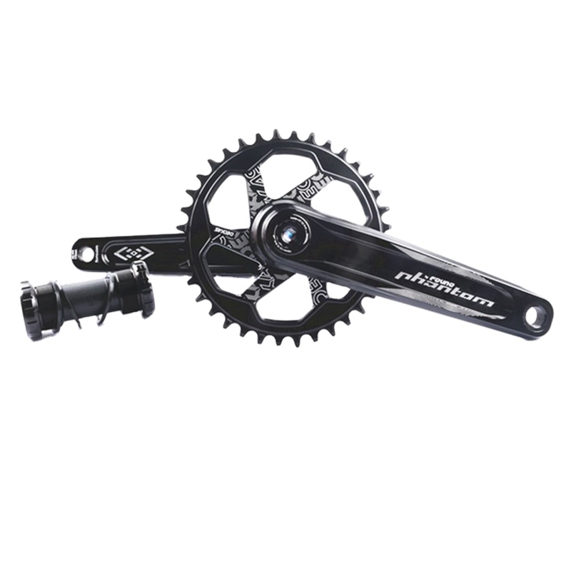 Fovno Crankset 170/175mm Mountain Bicycle Crank Deckas Crown 3mm 30/32/34/36T For SRAM Black With BSA BB MTB Bike Bicycle Part