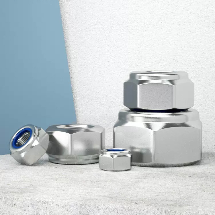 Metal nuts Hex nut Anti-slip Stainless Steel 304 316 DIN 985 Nylon Insert Lock nut