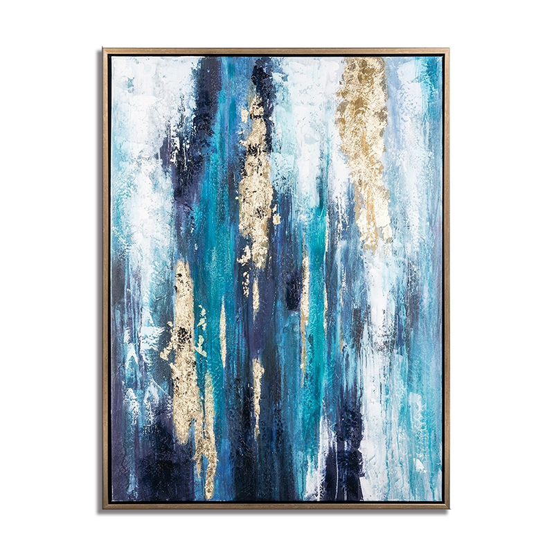 Pure handmade modern wall art abstract painting with frame decorative hotel picture frame