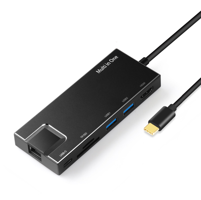 7 in 1 USB C Dock MST Dual Screen Dual Display Adapter Hub USB Type C Laptop Docking Station