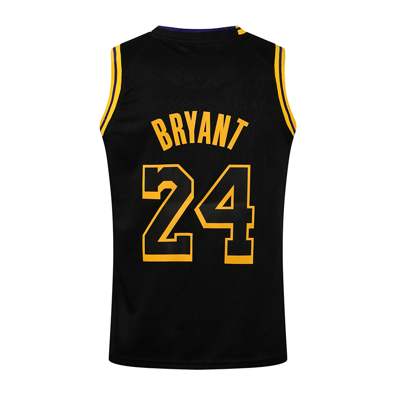 Новый сезон черно-желтые NBA-A LAKERSY-FANS Джеймс и KOBEE баскетбольная майка Джерси с номер 24