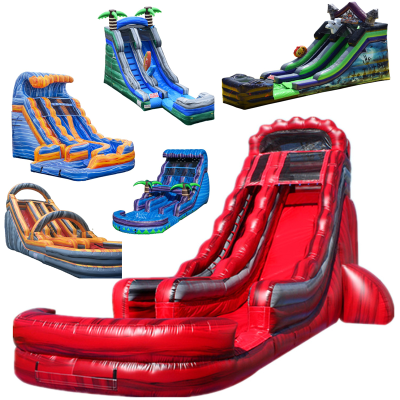 22 фута red volcano rush Коммерческая большая надувная водная горка с бассейном