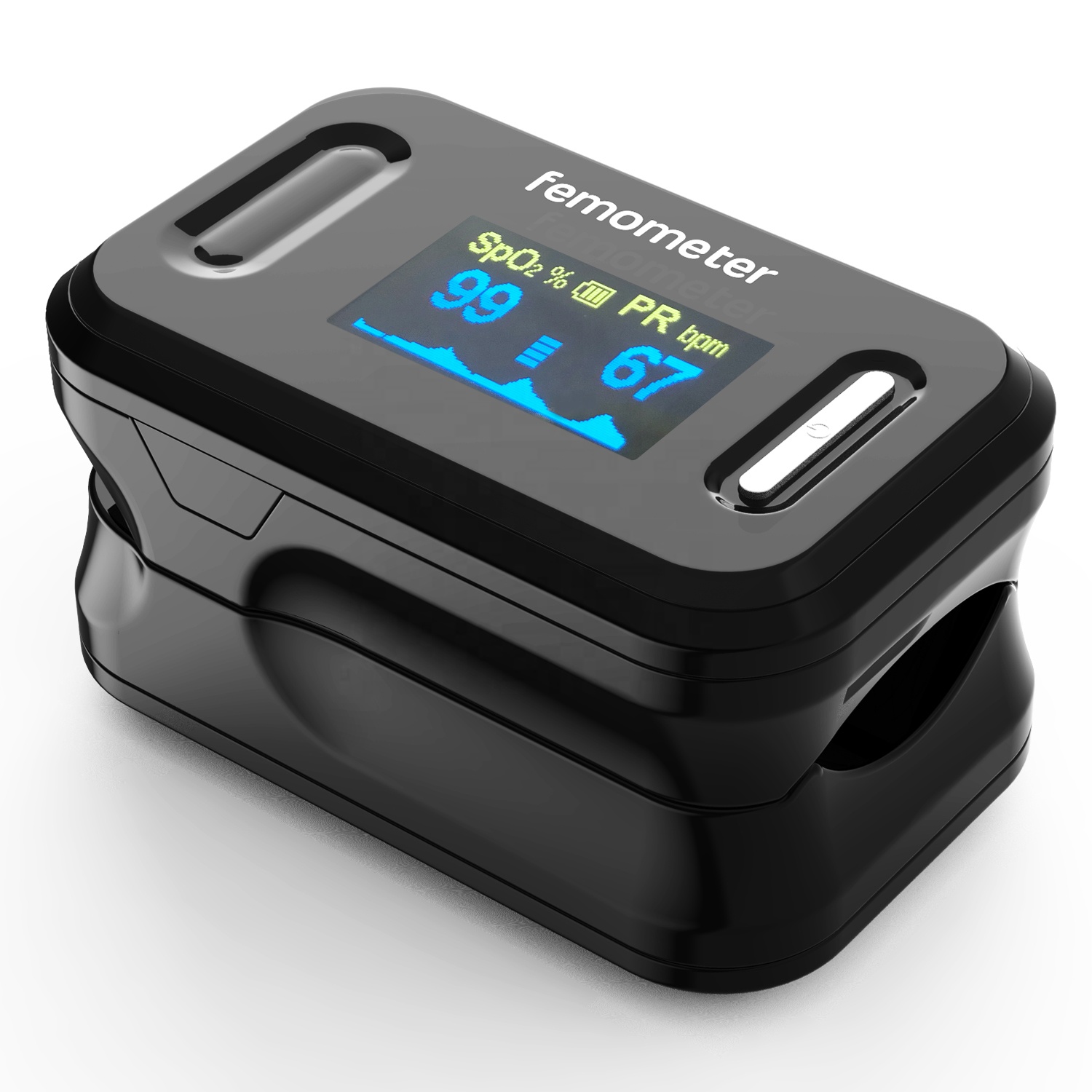 Femometer Fingertip Pulse Oxymeter, Pulse Portable Blood Oxygen Saturation Monitor Finger Spo2 Pulse Oxymeter