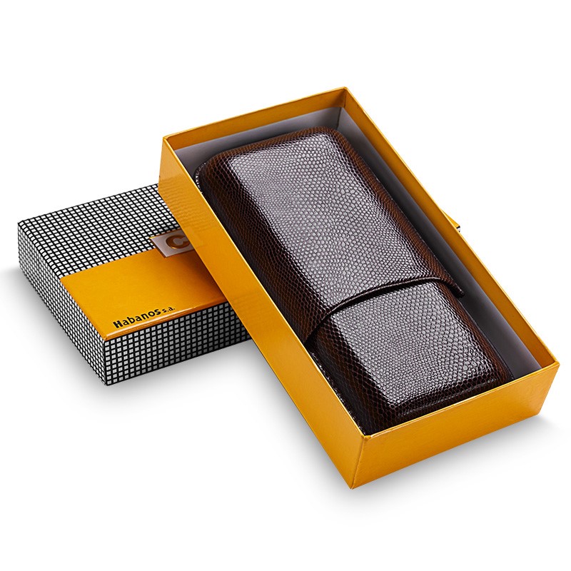 Cohiba 3 пальца Портативный Кожа портсигар кедрового дерева подкладка хьюмидор