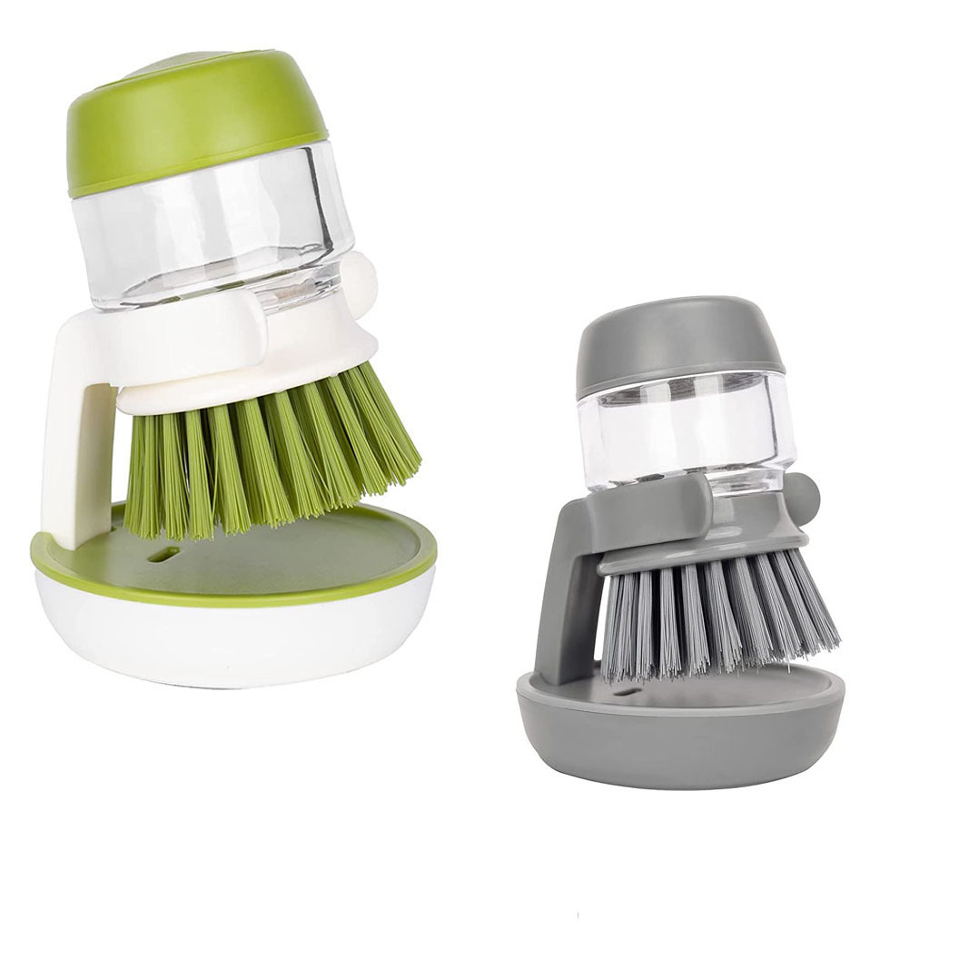 Premium Dish Brush with Soap Dispenser - Customizable Plastic Dish Washing Tool