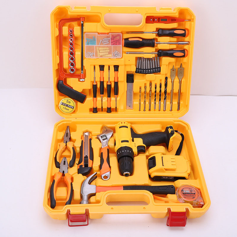 Power Tools Combination Toolbox Auto Repair Toolkit Cordless Electric Screwdriver Tool Box Household Hand Tool Set OEM Service