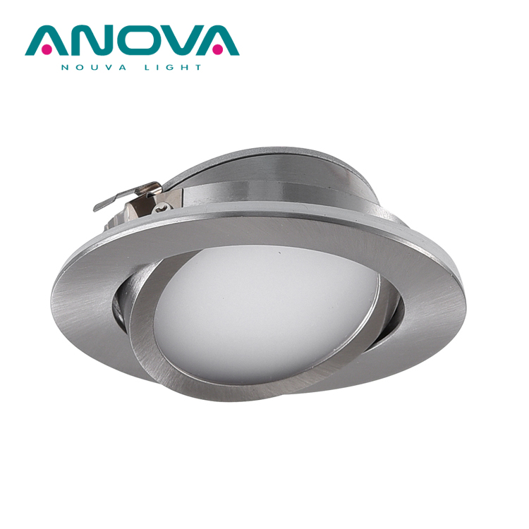 Adjustable Stainless Steel Recessed 12V 3.6W LED Show Case Shelf Under Cabinet Light Super Thin