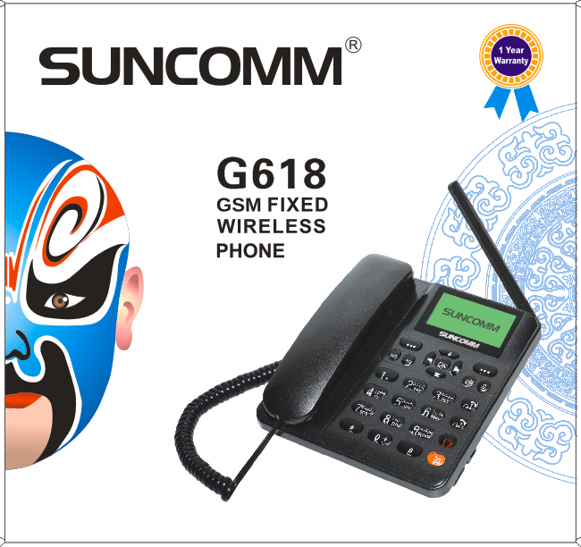 Wireless desktop phone with dual sim card slot FM mp3 SUNCOMM G618 home cordless telephones