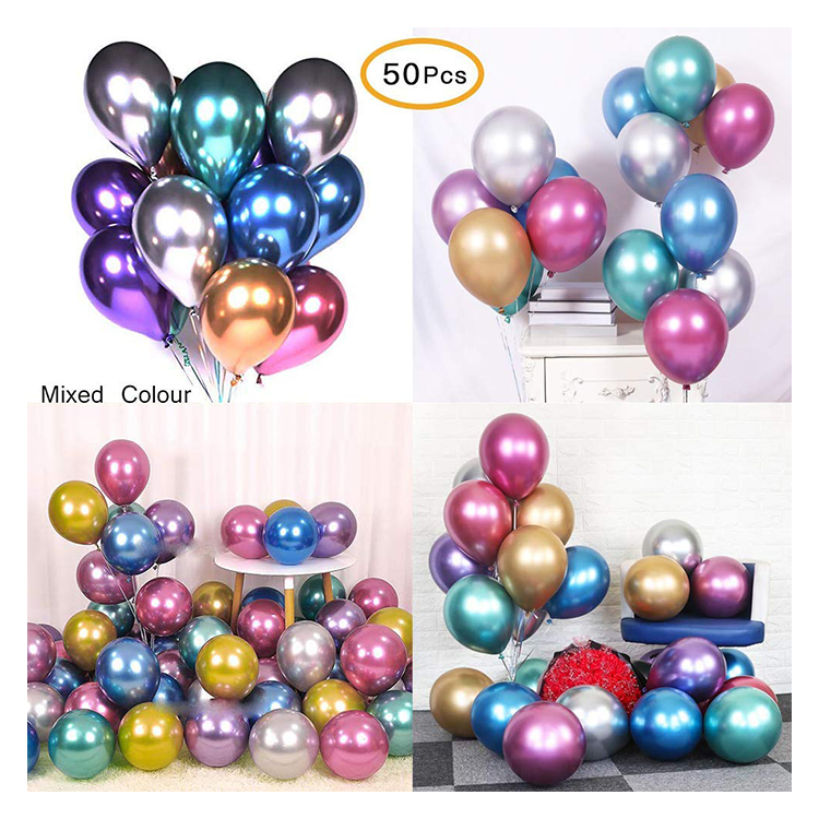 Partycool дешевой оптовой metalizados Globos День рождения украшения хром партия латексная металлический шар