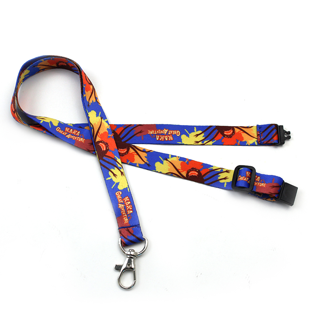 Cool Plastic Adjustable Buckle Custom Lanyard Keychain Card Holder Sublimation Custom Polyester Lanyard