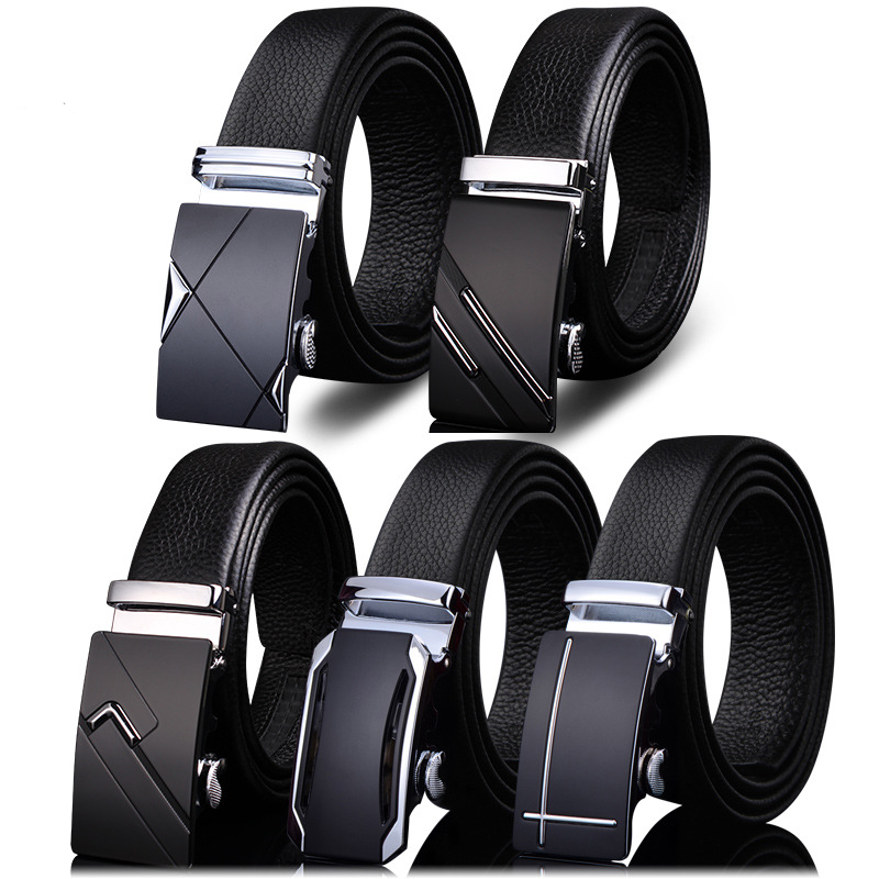 Leather belt male leather automatic buckle head layer cattle male belt leisure business youth belt