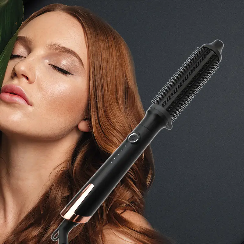 Hair Styler Electric Rise Hot Smoothing Brush PTC Ceramic Heated Hair Curler Volumizer Hot Brush