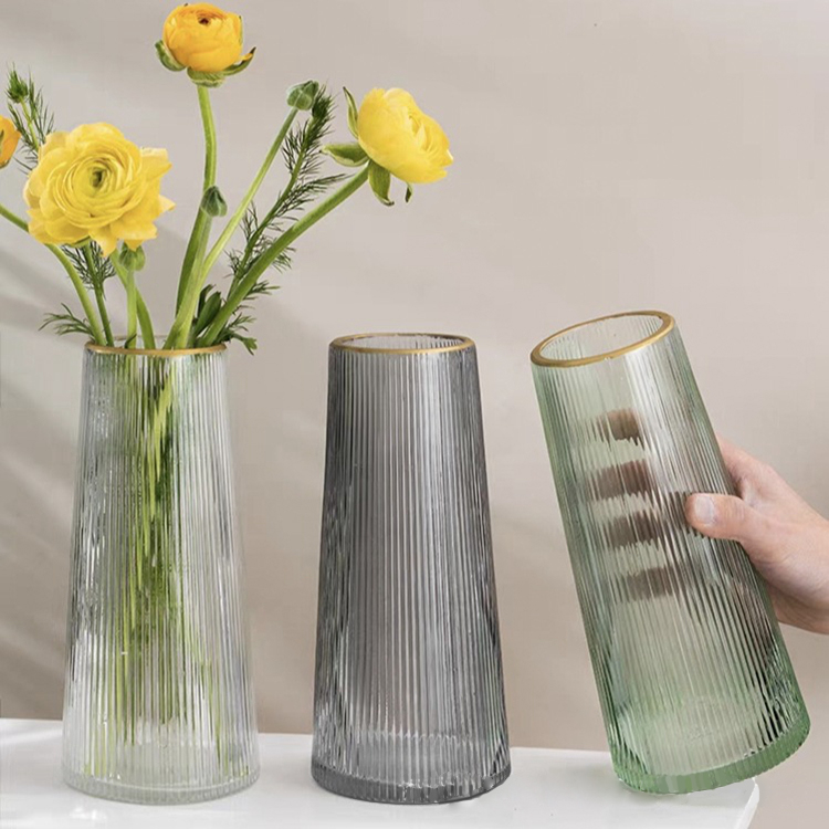 Glass Vase Nordic Living Room Home Decorative Ornaments Clear Fashion modern Flower Glass Vase
