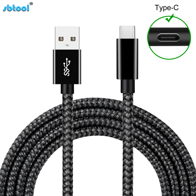 Настраиваемый 3а кабель для быстрой зарядки с оплеткой USB3.0 для зарядного устройства типа C