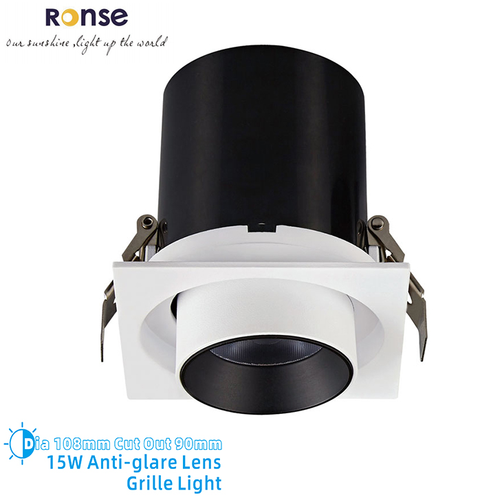 RONSE 15W 25W 35W 2700K Warm Led Shops Light High-end Lighting Projects Use Cob Ceiling Grille Light 90mm Cut Out