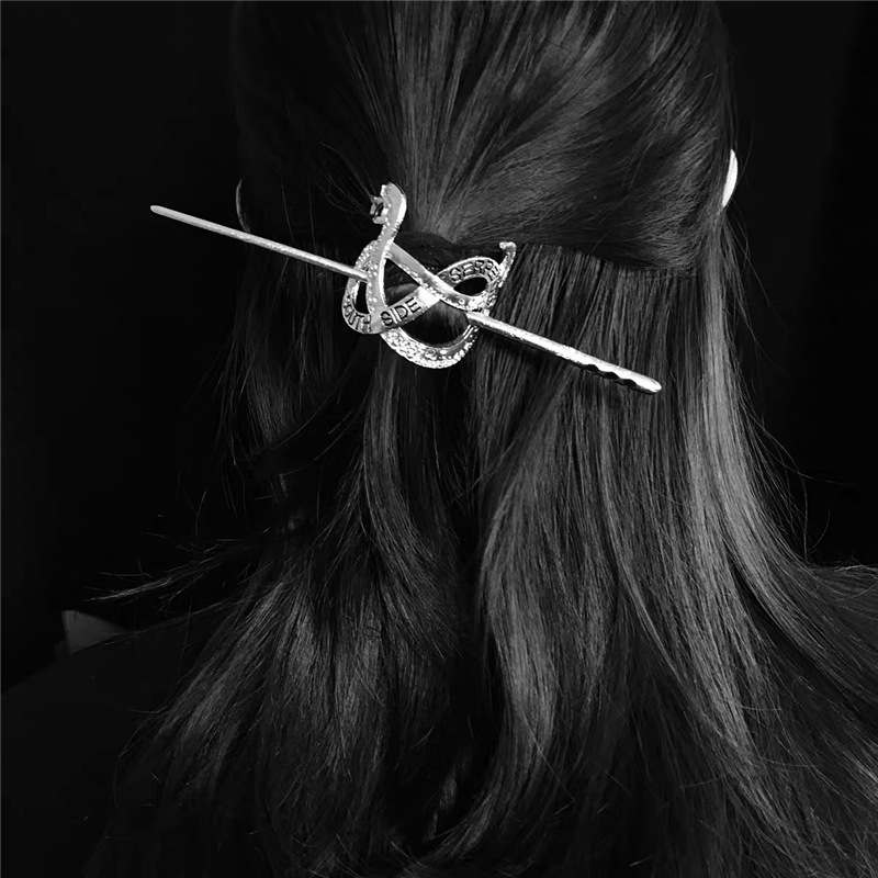 VINTAGE design snake shaped long hair fork pin metal S-shaped hairpins for woman