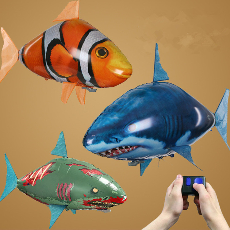 Hot Sale RC Wireless Flying Shark Fish Toys Remote Control Flying Clown Fish for Kids Adults Wedding Birthday Party Decorations