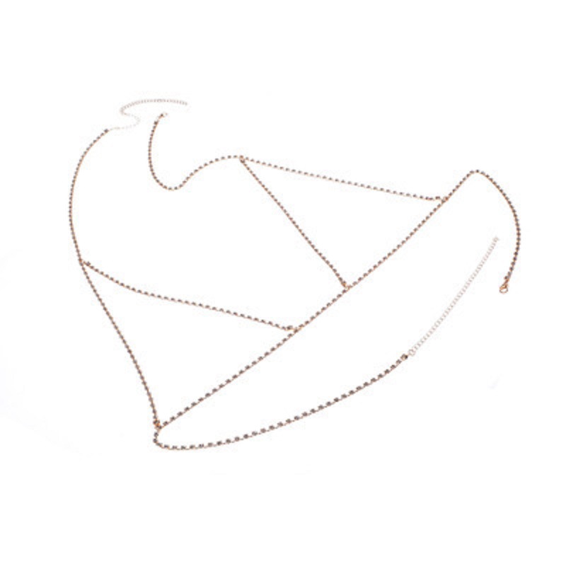 2021 trendy women Shiny Rhinestone Body Chain Sexy crystal Chest Chain Body Jewelry