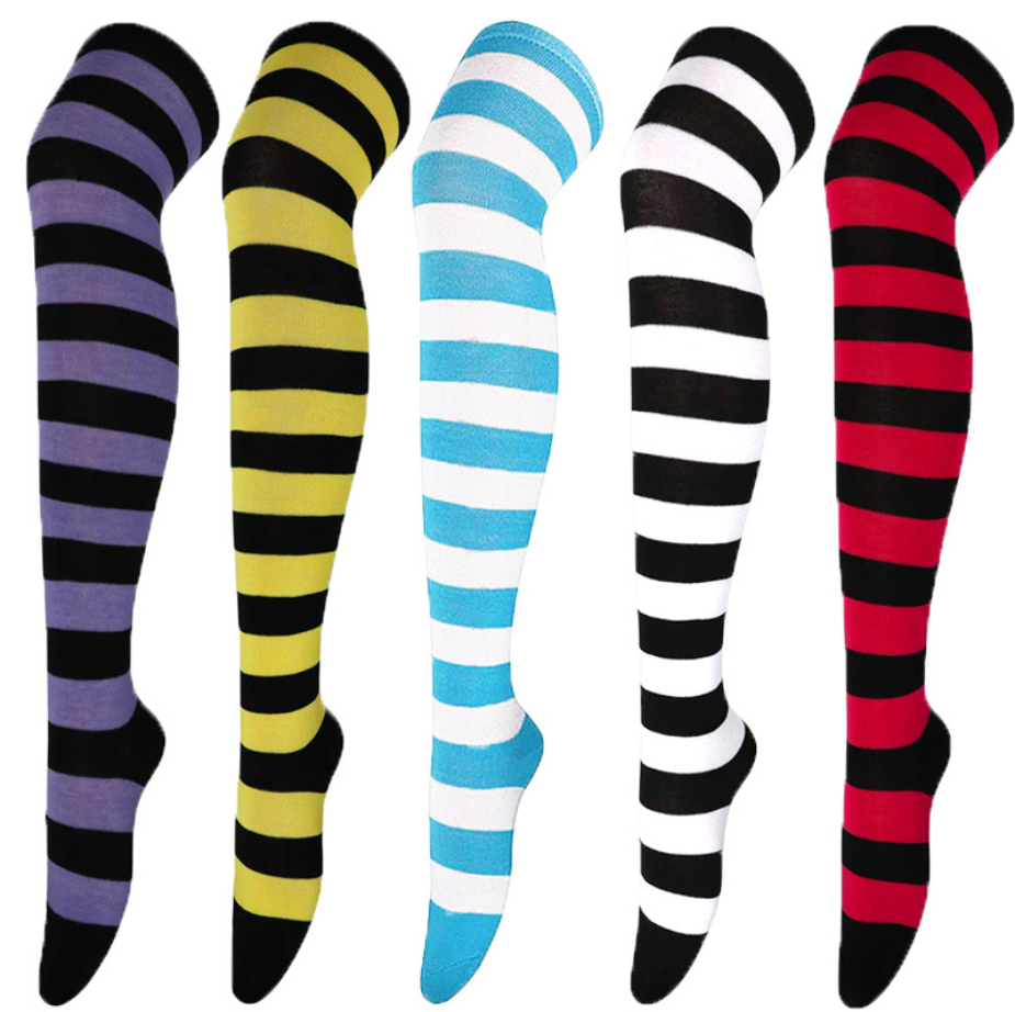 Wholesale Ladies Carnival Stripe Stockings Sexy Halloween cosplay funny over knee Socks knitted stockings