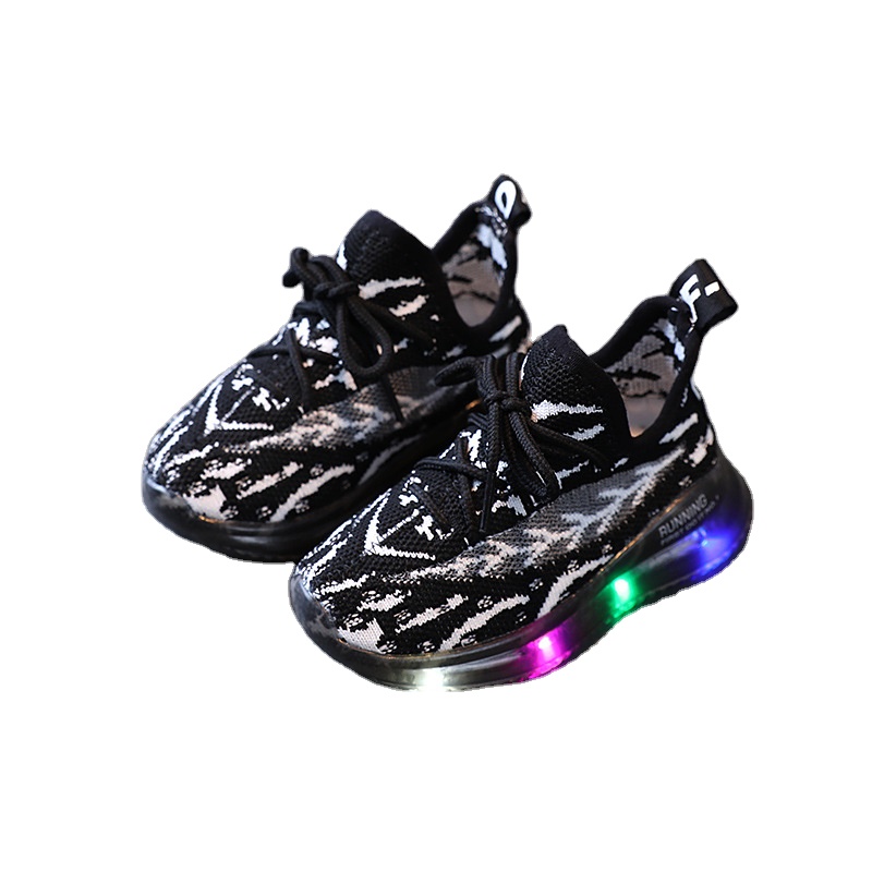 New Style Flying Woven Breathable Sneakers fashionable And Comfortable Coconut Shoes Children's Running Shoes