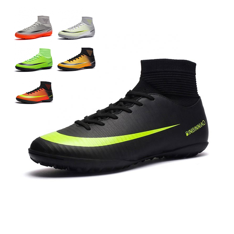 Men Sports High Ankle Football Boots Shoe Outdoor/Indoor Soccer shoes soccer shoes soccer cleats boys