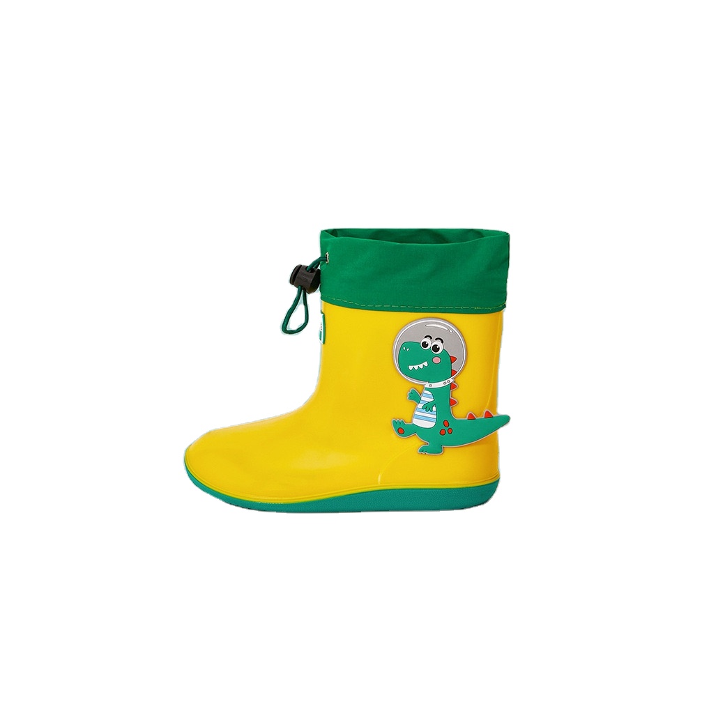 Cartoon Unisex Waterproof Polyester Children Girls Short Rain Boots