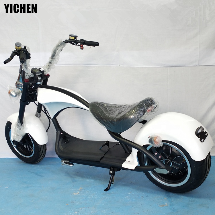 YICHEN Carros Electricos Retro Style LCD Speedometer Motorcycle Removable Battery Moped Bike High Speed Electric Scooter