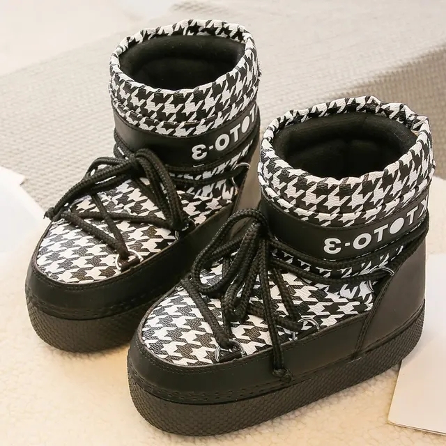 Genuine Leather Winter Boots Women Shoes Waterproof Moon Snow Boots Platform Anti-Slip Thick Plush Super Warm Ankle Boot Female