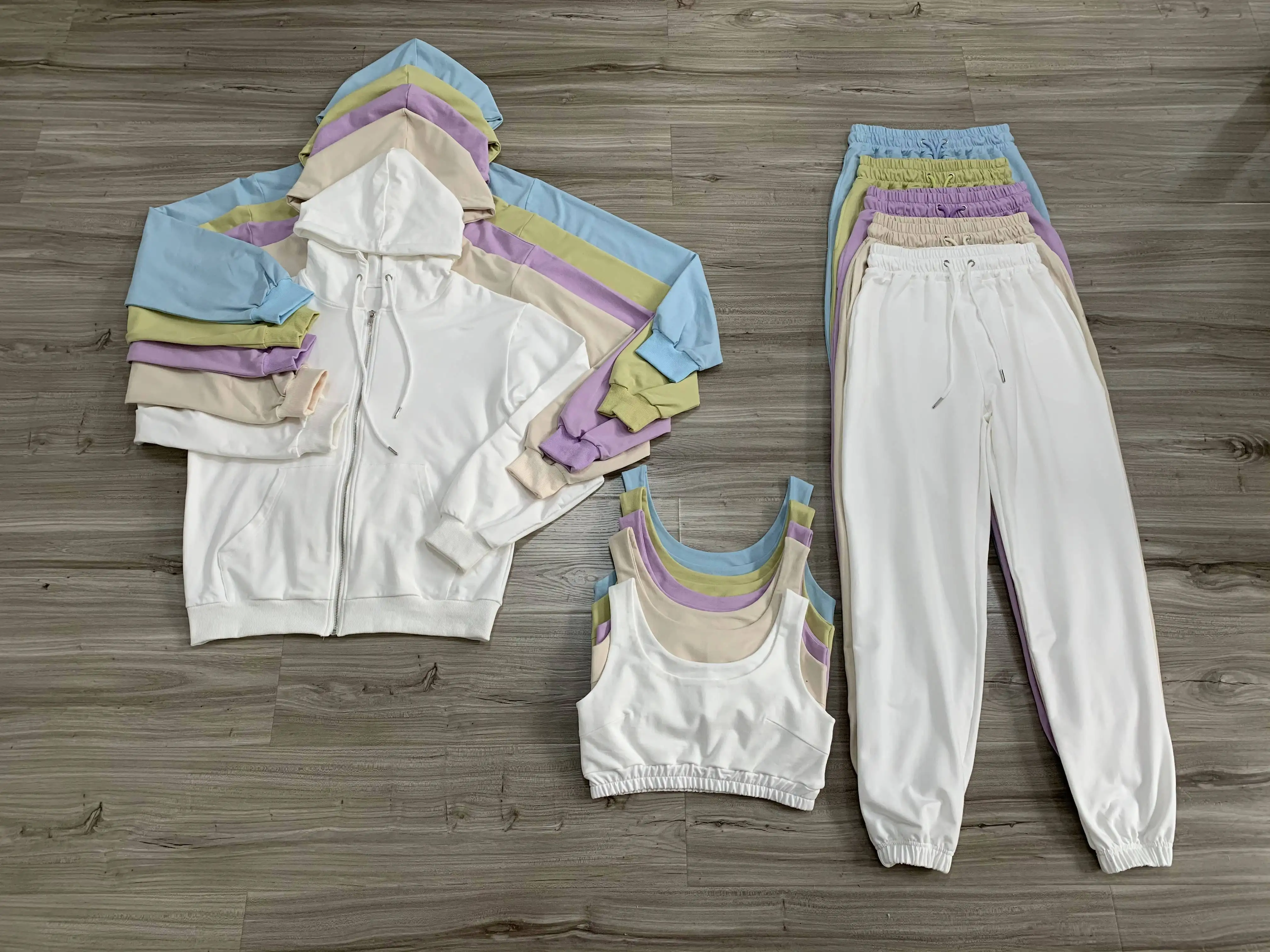 New Fashion Sweatshirt Sweatpants And Hoodie Set Long Sleeve Zip Cardigan Hoodie Set Three-piece